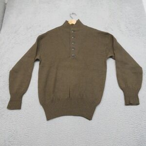 Vintage 1977 US Army Wool Henley Sweater L 42-44 Military Issue Gorpcore Rugged